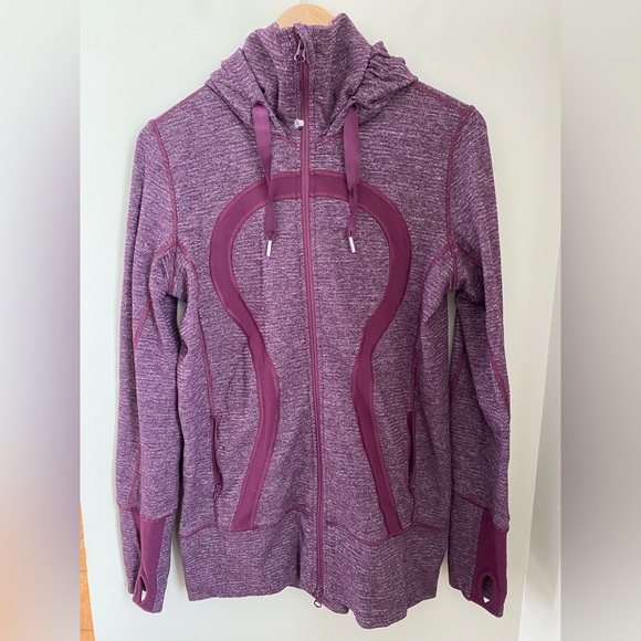 Lululemon Stride Jacket Mini Check Pique Plum Size 10 - Picture 2 of 16